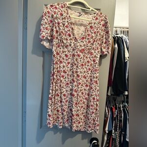 Old Navy Red and White Floral Mini Dress